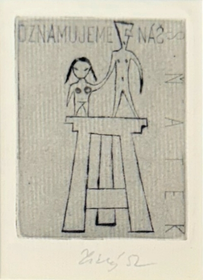 Tichý František (1896 - 1961) : Svatební oznámení N. Tichovské