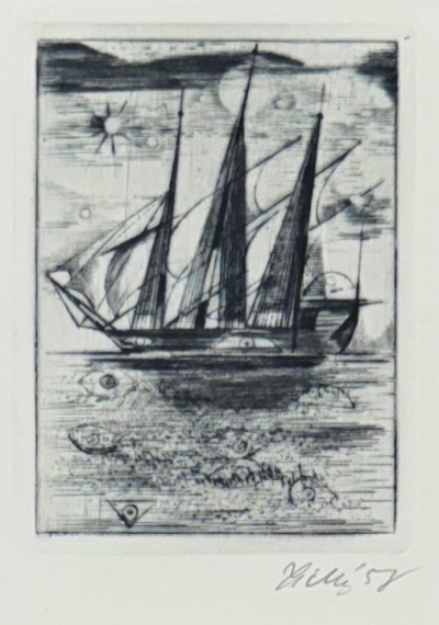 Tichý František (1896 - 1961) : Loď, ilustrace k Mstivé Kantiléně Karla Hlaváčka